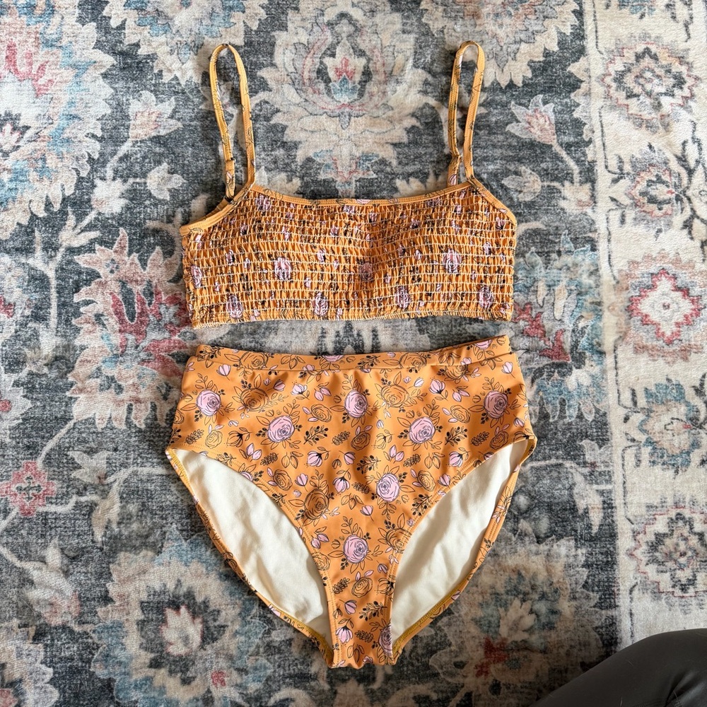 Roolee Boho Floral 2 Piece Bikini Swimsuit